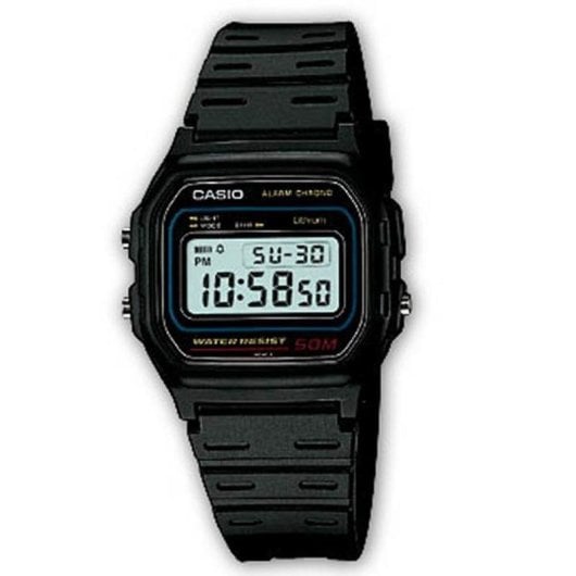 CASIO W-59-1VQES 37mm LCD Noir Résine Étanche 50m Chronomètre Alarme Autonomie 7 ans