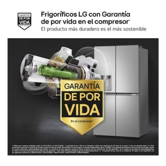 Frigorífico Americano LG GMF961PY3E No Frost 179cm 645L E Inox WiFi UVnano Gelo Automático