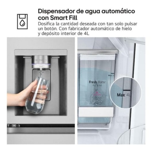 Frigorífico Americano LG GMF961PY3E No Frost 179cm 645L E Inox WiFi UVnano Gelo Automático