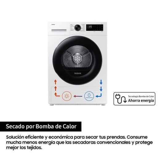 Secadora de bomba de calor Samsung DV90DG52A0AEEC 9 kg Clase C WiFi Hygiene Care