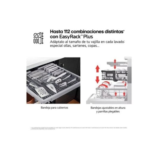 Lave-vaisselle LG DF375HVS 14 couverts Classe A vapeur QuadWash Inox