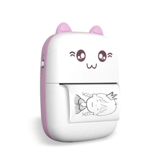 Impresora Térmica Bluetooth Portátil Dam Electronics Gatito Blanco y Negro 203dpi