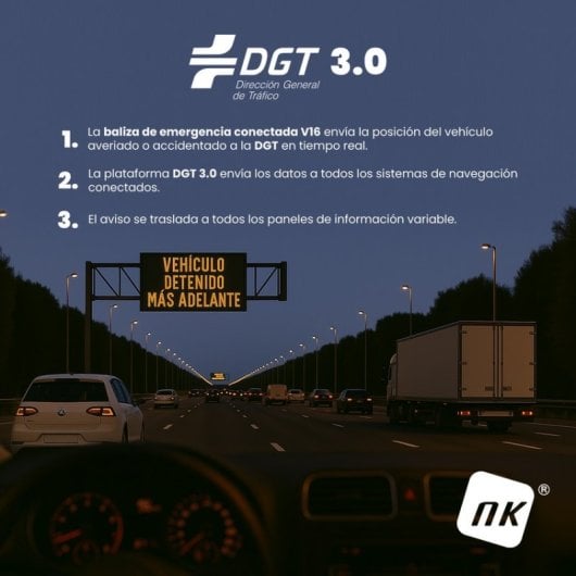 NK DP-EL2024-C1 Sinalização Homologada DGT Geolocalizada Base Magnética Preto