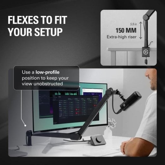 Elgato Wave Mic Arm MK.2 Braço Articulado com Gestão de Cabos e Elevador