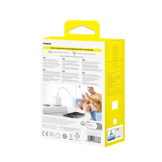 Kit Baseus iPhone 16 Pro Max Cargador 45W Funda Transparente Protector Cristal