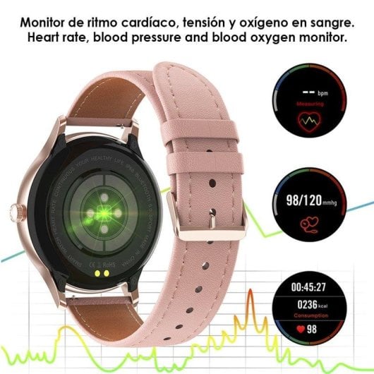 Montre Connectée Dam Electronics DT66 Bluetooth 38mm Écran IPS Acier Étanche IP67 SpO2 Cardio