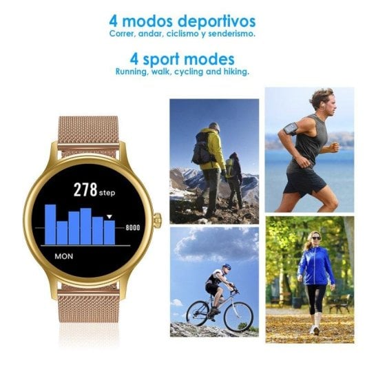 Montre Connectée Dam Electronics DT66 Bluetooth 38mm Écran IPS Acier Étanche IP67 SpO2 Cardio