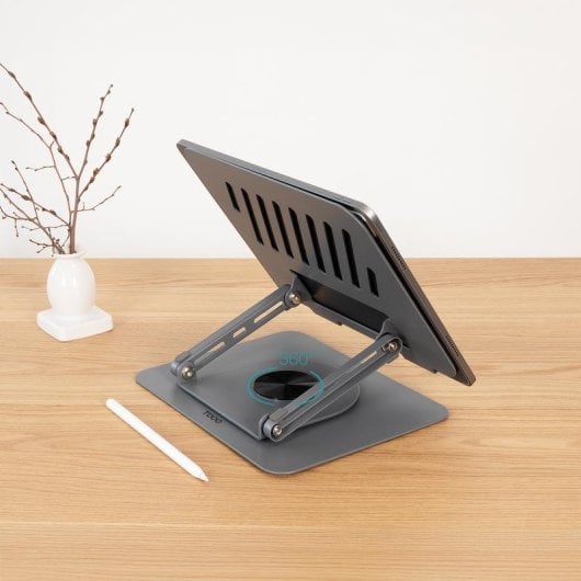 Support pour ordinateur portable TooQ PH-DAFNE-G rotation 360°, acier, 11''-17'' gris foncé