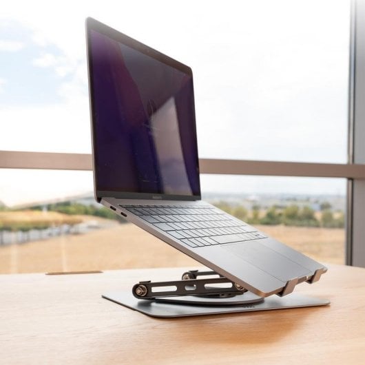 Support pour ordinateur portable TooQ PH-DAFNE-G rotation 360°, acier, 11''-17'' gris foncé