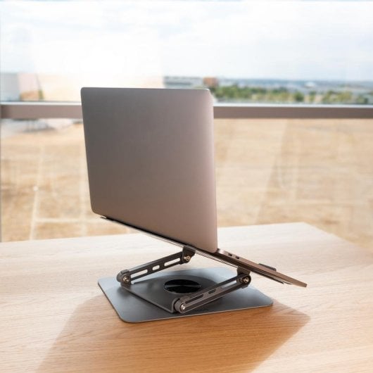 Support pour ordinateur portable TooQ PH-DAFNE-G rotation 360°, acier, 11''-17'' gris foncé