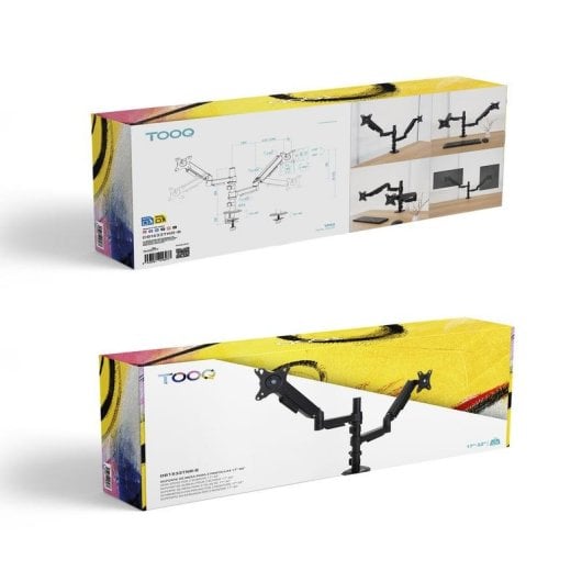 Supporto monitor TooQ DB1533TNR-B per 2 schermi 17-32 pollici regolabile nero