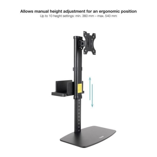 Supporto monitor TooQ DB1128TN-B per 17-27 pollici, VESA, con supporto CPU