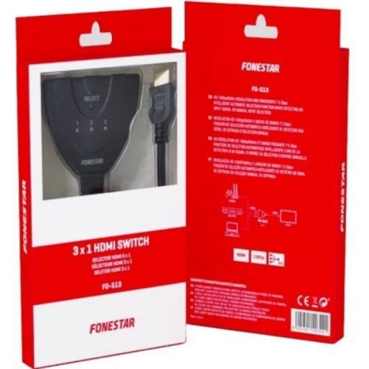 Selector HDMI Fonestar FO-513 3x1 1080p Auto HD 1.3b