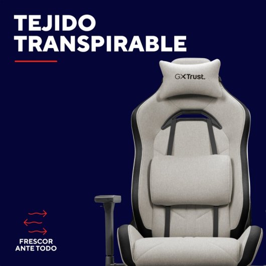 Silla gaming Trust GXT723 Ruya beige respaldo ajustable y reposabrazos 3D