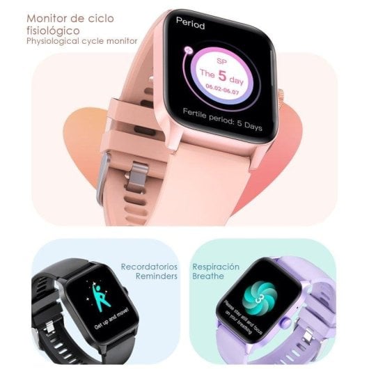 Dam Electronics QS56 Bluetooth 1.83 pouces TFT Noir Taille Unique IP67 SpO2 Pulsomètre Sommeil