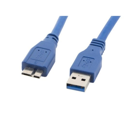 Cable USB Lanberg CA-US3M-10CC-0005-B 0,5 m Micro-USB A a USB A Azul