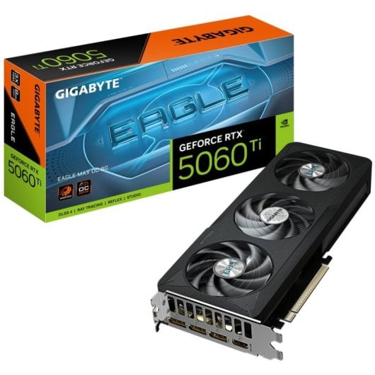 Carte graphique Gigabyte GeForce RTX 5060 Ti WINDFORCE MAX OC 8 Go GDDR7 DLSS4 Reflex IA RTX refroidissement silencieux