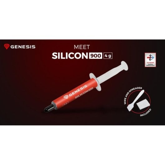 Genesis Silicon 900 Pasta Térmica 12,8W/m·K 250°C 2,8g/cm³ Cinzenta