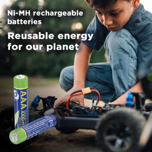 Pilha Recarrregável EnerGenie EG-BA-AAA10-01 AAA 1000 mAh NiMH 2 Unidades