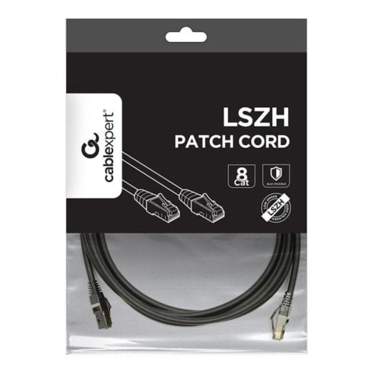 Cable de red Gembird PP8-LSZHCU-BK-2M Cat8 2 m S/FTP chapado en oro negro