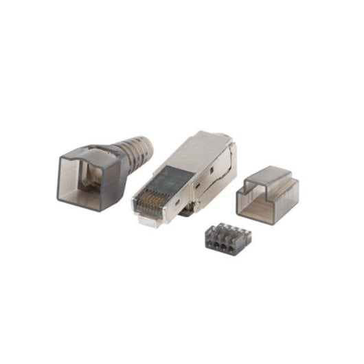 Conector RJ-45 Lanberg PLSA-6000TL Cat6a Blindado Plata Macho