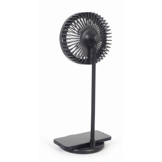 Ventoinha de Mesa Gembird TA-WPC10-LEDFAN-01 15,3W LED Carregamento Sem Fios Altura Ajustável Preto