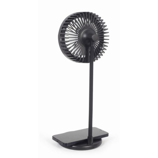 Ventoinha de Mesa Gembird TA-WPC10-LEDFAN-01 15,3W LED Carregamento Sem Fios Altura Ajustável Preto