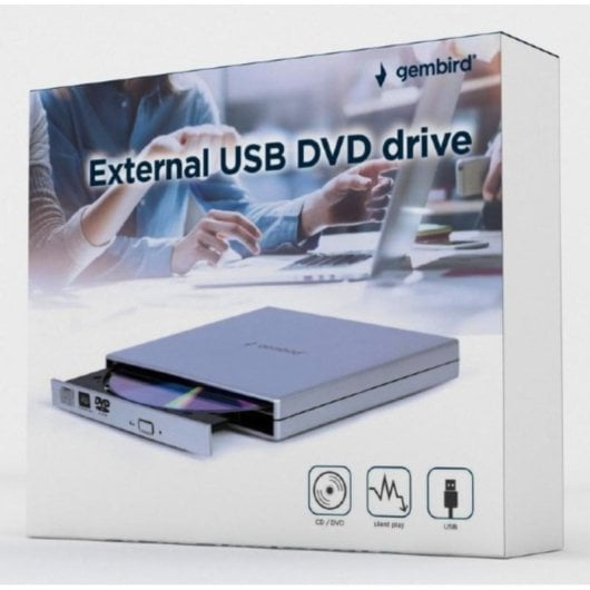 Unidad óptica Gembird DVD-USB-021-SV externa DVD±RW USB 2.0 plata