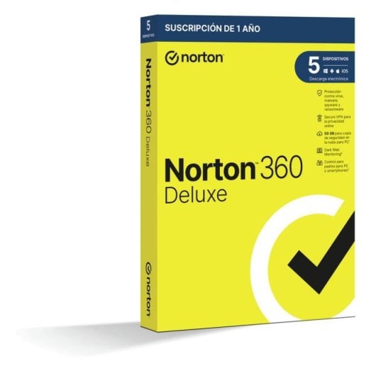 Logiciel de sécurité Norton 360 Deluxe 1 licence 5 appareils boîte