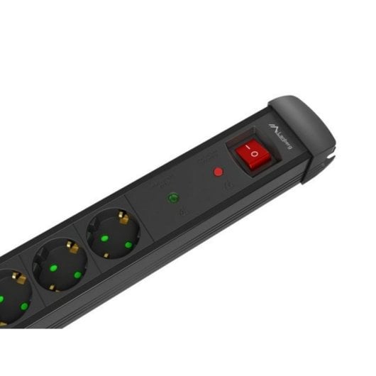 Base múltiple Lanberg SP1-05F-0300-BK 5 tomas 3 m con protección sobrecargas