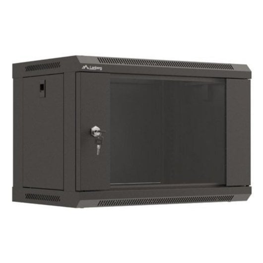 Armário Rack Lanberg WF03-5306-10B parede 6U porta vidro 60 kg preto