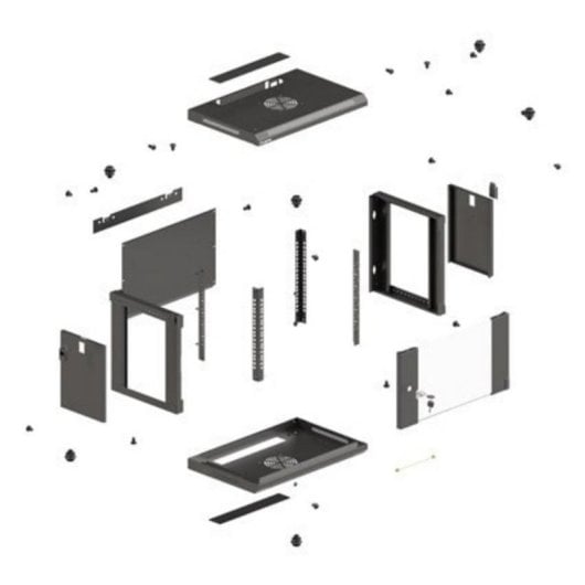 Armário Rack Lanberg WF03-5306-10B parede 6U porta vidro 60 kg preto