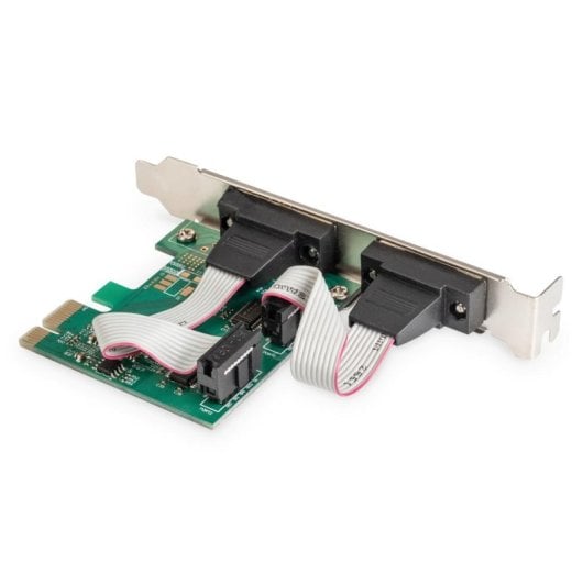 Tarjeta de Red Digitus PCIe 2x RS232 128000 bps Interfaz Serial Bajo CPU