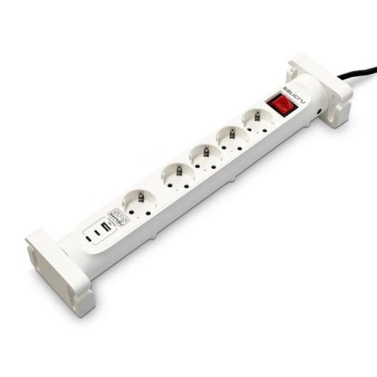 Steckdosenleiste Salicru SPS SAFE 5S+ 5 Steckplätze Schutz USB-A USB-C Schalter