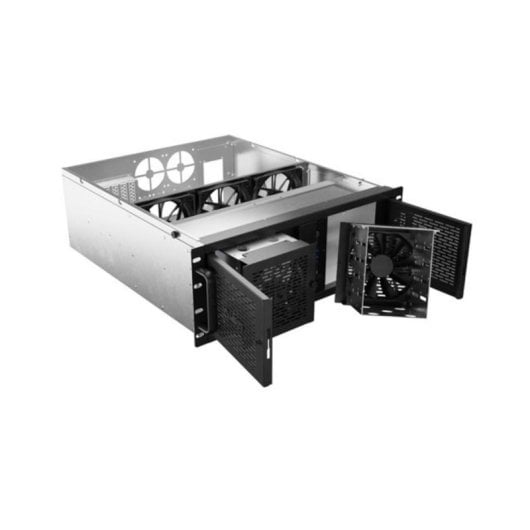 Armário Rack Lanberg SC01-5204-12B 4U Preto 5 Ventoinhas Compatível ATX EEB