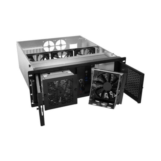 Armário Rack Lanberg SC01-5204-12B 4U Preto 5 Ventoinhas Compatível ATX EEB