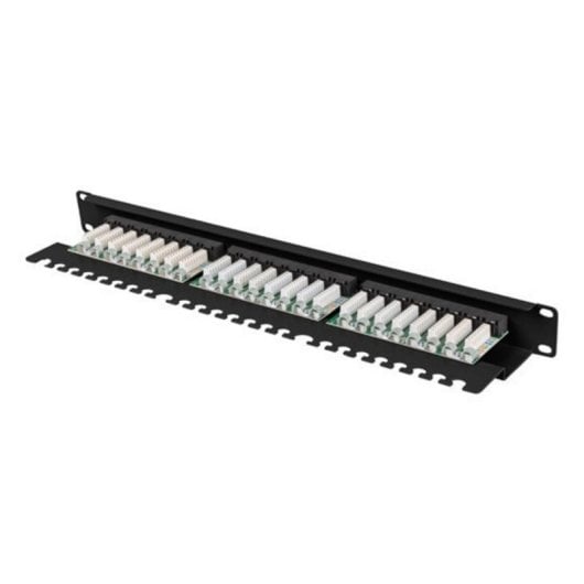 Pannello di Patch Lanberg PPUA-1124-B Cat6a 24 Porte 1U Acciaio Nero