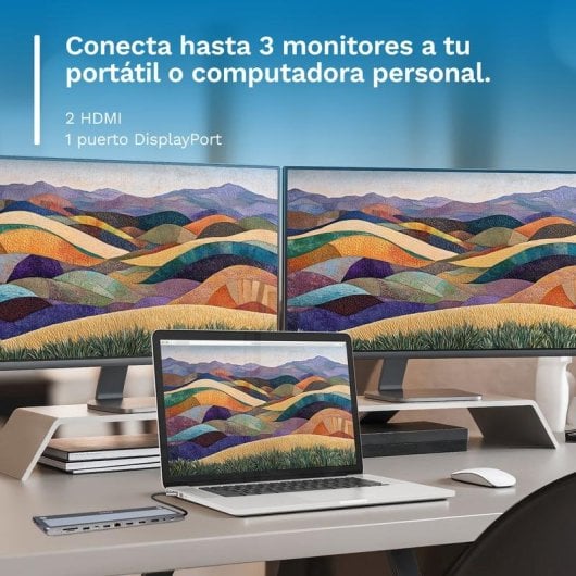 Base de conexión Ewent EW1150 USB-C HDMI DisplayPort 4K PD 100W Aluminio