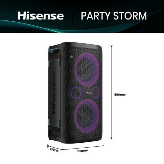 Altavoces Hisense Party Storm sans fil 300 W avec bluetooth et batterie 15 h