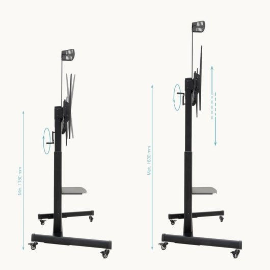 Supporto TV TooQ AQUILES pavimento ruote regolabile 60-100 pollici nero