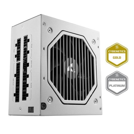 Fuente de Alimentación Sharkoon Rebel P20 1000W Cybenetics Gold modular ATX 3.1 blanca