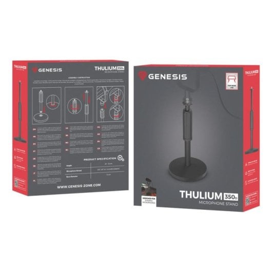 Support de microphone Genesis Thulium 350D réglable base ronde noir