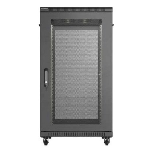 Armário Rack Lanberg FF01-6022-23B 22U 800 kg Porta Perfurada 6 Ventoinhas Preto