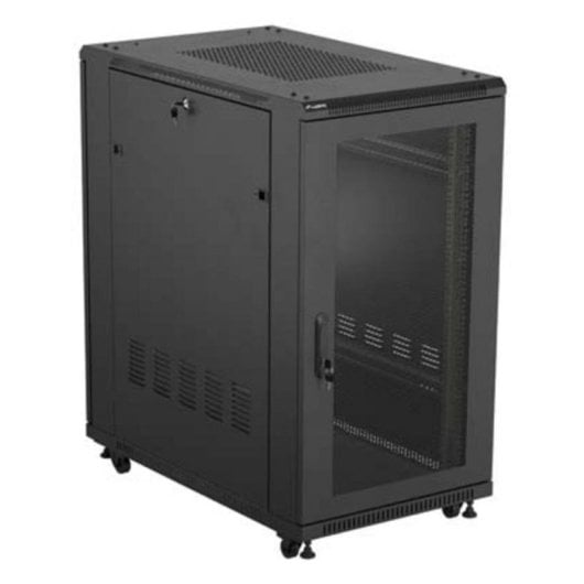 Armário Rack Lanberg FF01-6022-23B 22U 800 kg Porta Perfurada 6 Ventoinhas Preto