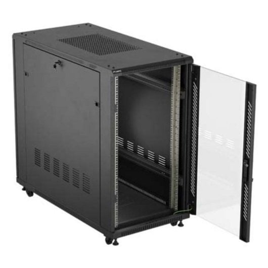 Armário rack Lanberg FF01-6222-12B 22U 800kg Vidro Têmperado Preto 1200mm