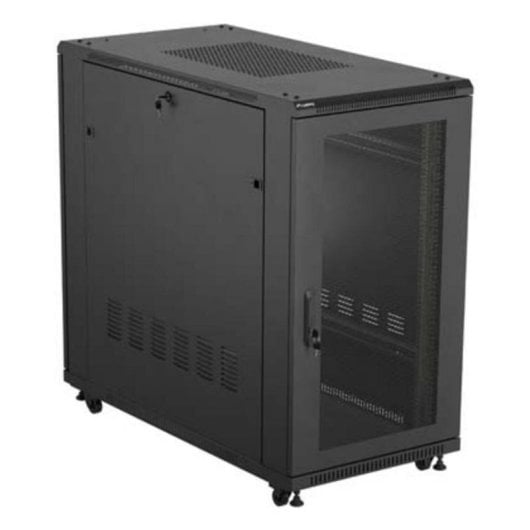 Armário Rack Lanberg FF01-6222-23B 22U 800 kg com ventilação ativa e rodas