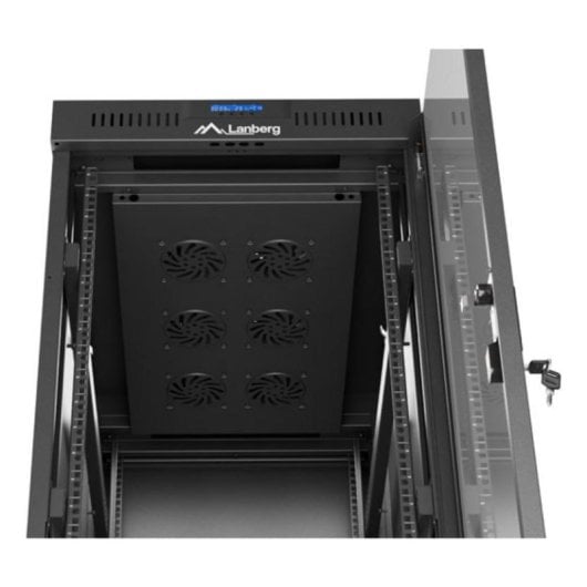 Armário Rack Lanberg FF01-6032-12BL 32U 1200 kg vidro temperado preto