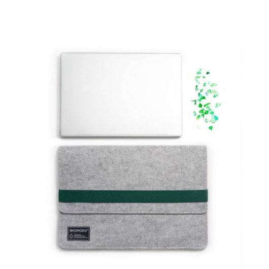 Funda portátil Ekomodo HR-004 ecológica 13" poliéster reciclado unisex verde/gris