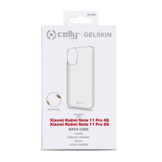 Funda para móvil Celly Gelskin Cover TPU Transparente Antipoussière pour Redmi Note 11 Pro