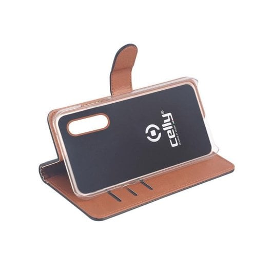 Custodia per smartphone Celly WALLY841 Flip case Ecopelle Nera con supporto per Xiaomi Mi 9
